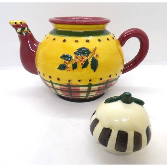 Sakura Debbie Mumm Hand Painted Ceramic Tea Pot Displayed Signed - Picture 4 of 4